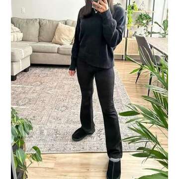 Women's Slipper Tasman Slippers Suede Leather Indoor/Outdoor Comfy Fur Lined Short Ankle Boot Black 7-7.5