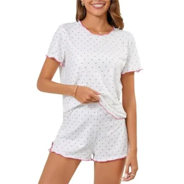 SOLY HUX Cute Print Women’s Short Sleeve Tee and Shorts Pajama Set