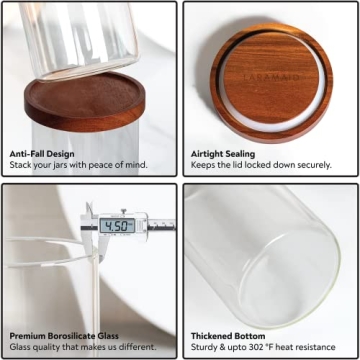 Stylish LARAMAID Glass Jar Canisters for Elegant Storage