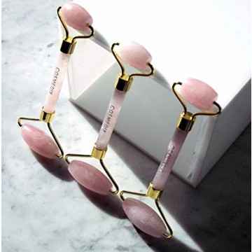 COSMEDIX Rose Quartz Roller for Puffed Eyes and Radiance