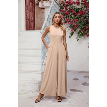 DIRASS Women's Sleeveless Jumpsuit - Casual Chic Outfits
