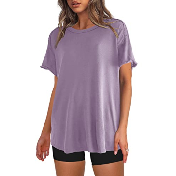 SENSERISE Womens Oversized Crewneck Summer Tee Shirt