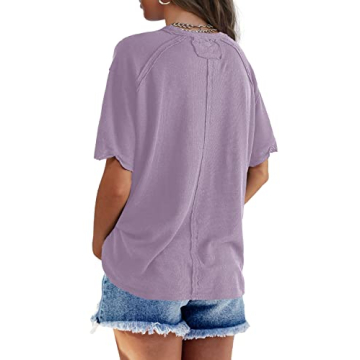 SENSERISE Womens Oversized Crewneck Summer Tee Shirt