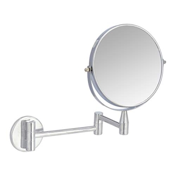 Round Chrome Vanity Mirror with 1X/5X Magnification