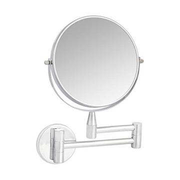Round Chrome Vanity Mirror with 1X/5X Magnification