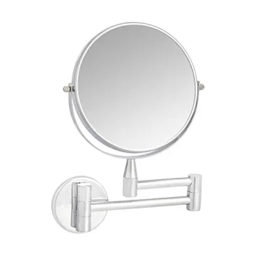 Round Chrome Vanity Mirror with 1X/5X Magnification