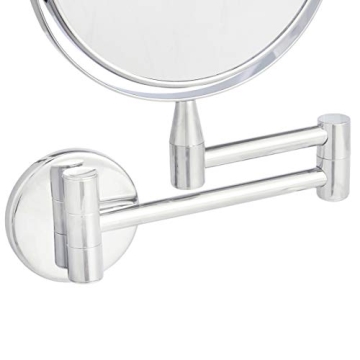 Round Chrome Vanity Mirror with 1X/5X Magnification