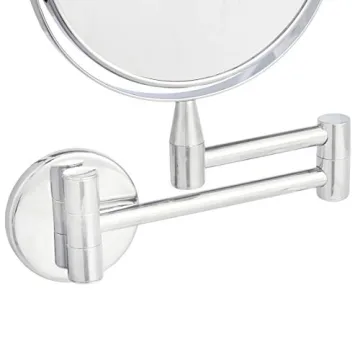 Round Chrome Vanity Mirror with 1X/5X Magnification