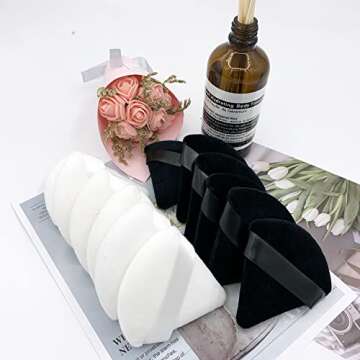 Doromy 12 Pcs Triangle Powder Puff Beauty Triangle Puff Makeup Sponges Wedge for Cosmetic Foundation Sponge Mineral Powder Wet Dry Makeup Tool