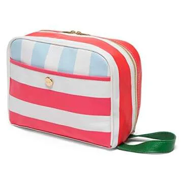 Ban.do Women's Vegan Leather Getaway Toiletry Bag, Travel Kit Organizer Bag for Makeup and Toiletries, Mental Vacation