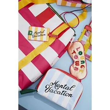 Ban.do Women's Vegan Leather Getaway Toiletry Bag, Travel Kit Organizer Bag for Makeup and Toiletries, Mental Vacation