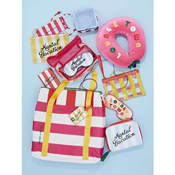 Ban.do Women's Vegan Leather Getaway Toiletry Bag, Travel Kit Organizer Bag for Makeup and Toiletries, Mental Vacation