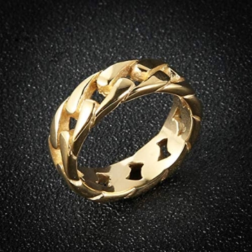 Shop HZMAN Stylish Cuban Link Chain Ring for Men
