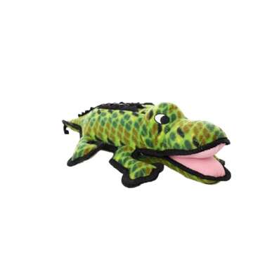 TUFFY - World's Tuffest Soft Dog Toy - Ocean Alligator-Squeakers - Multiple Layers. Made Durable, Strong & Tough. Interactive Play (Tug, Toss & Fetch). Machine Washable & Floats. (Regular)