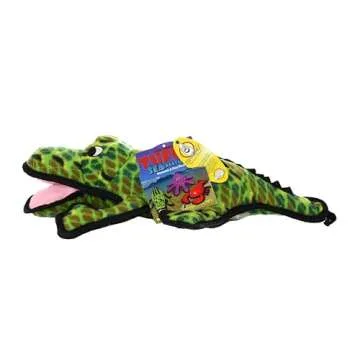 TUFFY - World's Tuffest Soft Dog Toy - Ocean Alligator-Squeakers - Multiple Layers. Made Durable, Strong & Tough. Interactive Play (Tug, Toss & Fetch). Machine Washable & Floats. (Regular)