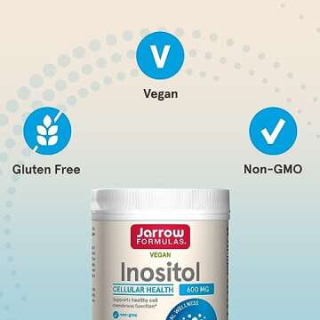 Jarrow Formulas Inositol 600 mg, Dietary Supplement for Cellular Health Support, 8 oz Powder, Approximately 378 Day Supply