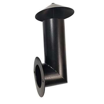 SafBbcue Pellet Grill Smoke Stack Compatible with Pit Boss, Camp Chef, Z Grills and Other Pellet Smokers Grills Chimney, Upgraded Porcelain Steel Smoke Stack Kits for Traeger Smoke Stack, Black