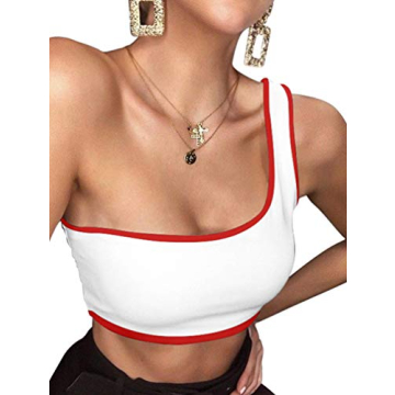One Shoulder Sleeveless Tube Crop Top for Women