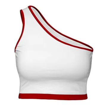 One Shoulder Sleeveless Tube Crop Top for Women