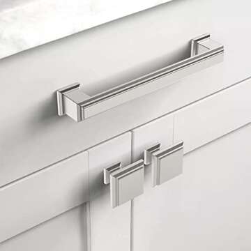 Asidrama 20 Pack Brushed Satin Nickel Kitchen Cabinet Knobs Square Dresser Knobs Drawer Knobs Cabine...