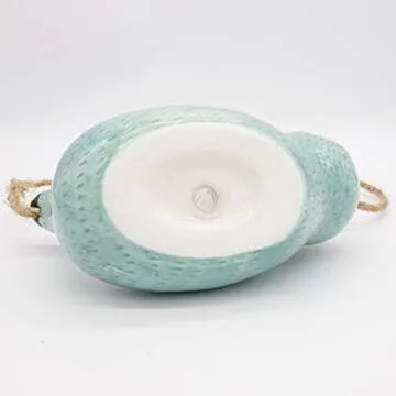 LUCKYBUNNY Cute Sloth Hanging Planters Ceramic Flower Pot Plant Holder for Succulent,Cactus, Air Plants, Herbs Indoor and Outdoor Decor (Blue)