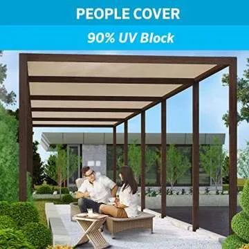 Coolaroo 90% UV Block Shade Cloth and Privacy Screen Shade Fabric Roll, 6' x 15', Wheat