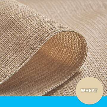 Coolaroo 90% UV Block Shade Cloth and Privacy Screen Shade Fabric Roll, 6' x 15', Wheat
