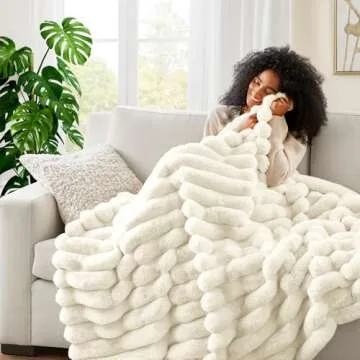 Hyde Lane Luxury Faux Rabbit Fur Throw Blanket - 750GSM Softness