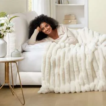 Hyde Lane Luxury Faux Rabbit Fur Throw Blanket - 750GSM Softness