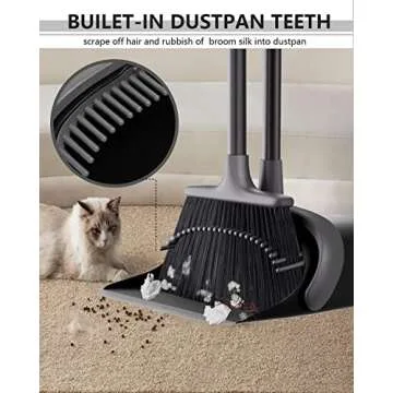 Broom and Dustpan Set with 52 Inch Long Handle for Easy Cleaning