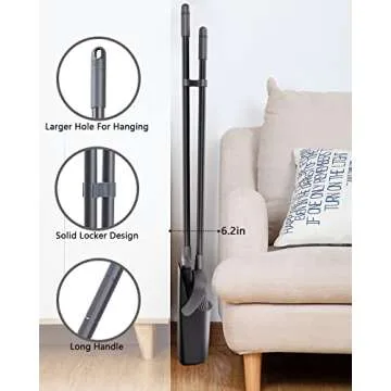 Broom and Dustpan Set with 52 Inch Long Handle for Easy Cleaning