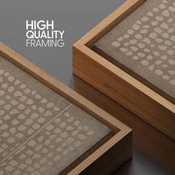 SIGNWIN Framed Canvas Print Wall Art Geometric Grunge Minimal Dot Pattern Abstract Shapes Illustrations Modern Art Decorative Boho Relax/Zen Nordic for Living Room, Bedroom, Office - 24"x24" Natural