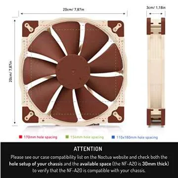 Noctua NF-A20 PWM Silent Fan, High-Performance 200mm