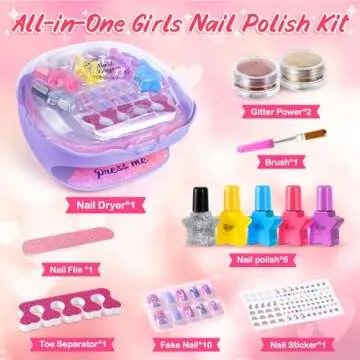 Shemira Nail Polish Kit for Girls Ages 7-12 Years Old, Nail Art Toy for Girls 5 6 7 8 9 10 11 12 Yea...
