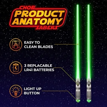 LED Lightsaber Chopsticks - 4 Colorful Pairs