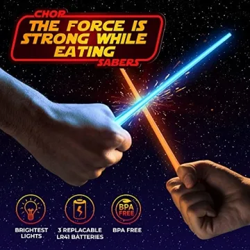 LED Lightsaber Chopsticks - 4 Colorful Pairs