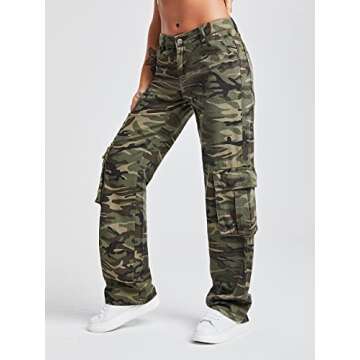 WDIRARA Women's Camo Cargo Baggy Jeans - Comfortable Style