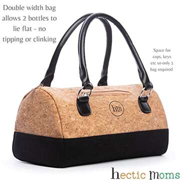 Wine Purse Tote - 2 Bottle Carrier Insulated Double Champagne or Wine Bag Women’s Clutch - padded ...