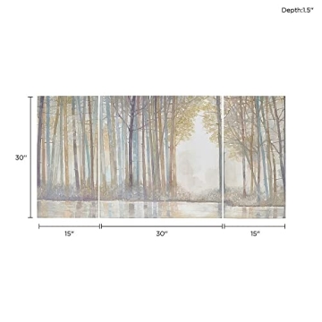 Watercolor Triptych Forest Wall Art for Home