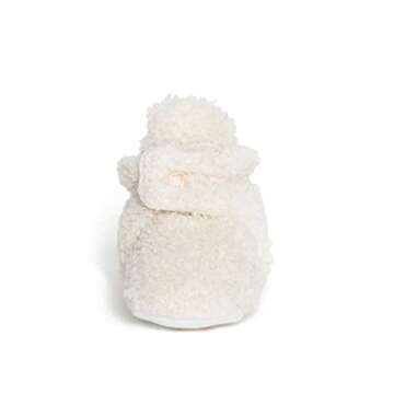 Robeez Baby Booties with Slip Resistant Soles - Sherpa Snap Booties Ivory, 6-12 Months