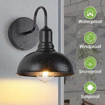 MATAMEYE Elegant Waterproof Gooseneck Barn Light Sconces