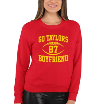 Medium Red Funny Football Sweatshirt Cozy Humor Style