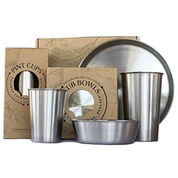 Heavy Duty Stainless Steel Tumblers Sanitary Rimless 16oz 4Pack by Caveman Cups