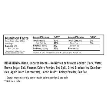 Epic Bison Bacon Cranberry Bar - Healthy Protein Snack