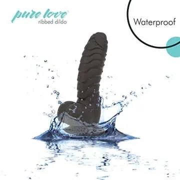 Pure Love 7 Inch Ribbed Silicone Dildo with Suction Cup