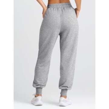 Yovela Sweatpants Women Baggy High Waisted Sweat Pants Fall Clothes Casual Joggers Y2k Aesthetic 2024 2025 Winter Spring Fashion Trendy Warm Outfits Cute Comfy Tall Trousers with Pockets Grey L