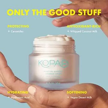 Kopari Moisture Whipped Ceramide Cream | Hydrate and Restore | Vegan Ceramides and Moisture-Retaining Hyaluronic Acid | 2.1 oz