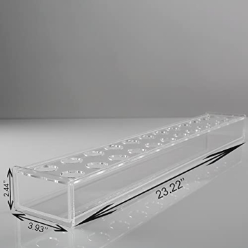 24" Clear Acrylic Rectangular Flower Vase - Modern Table Centerpiece