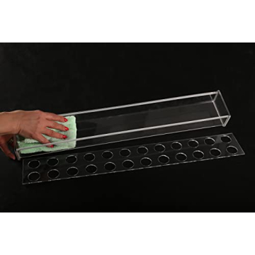 24" Clear Acrylic Rectangular Flower Vase - Modern Table Centerpiece