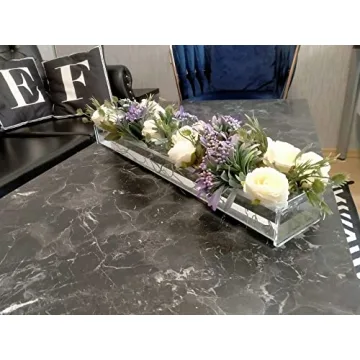 24" Clear Acrylic Rectangular Flower Vase - Modern Table Centerpiece
